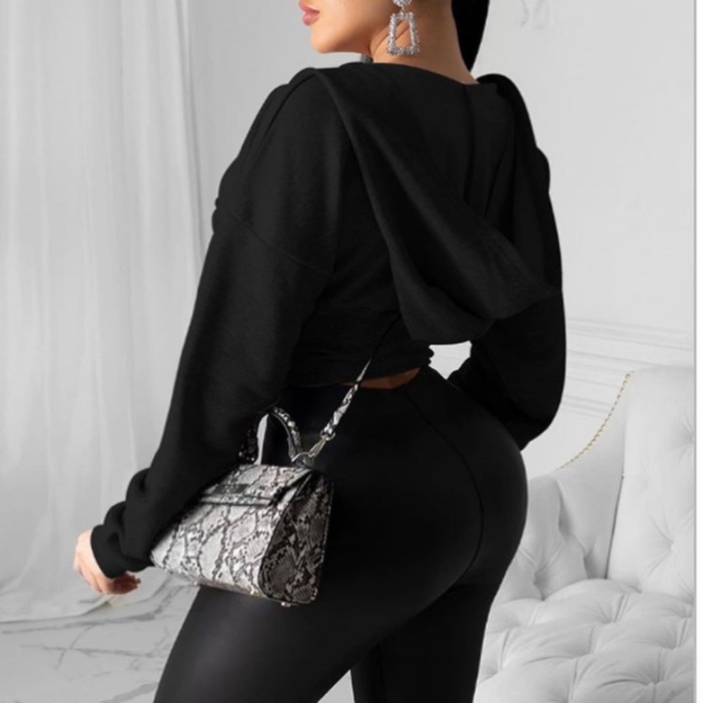 Black long sleeve corset jacket (hood)